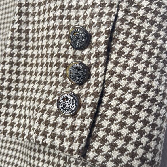 VTG J. McLaughlin Womens Wool Blazer Jacket 10 Houndstooth Old Money Equestrian - Picture 6 of 9